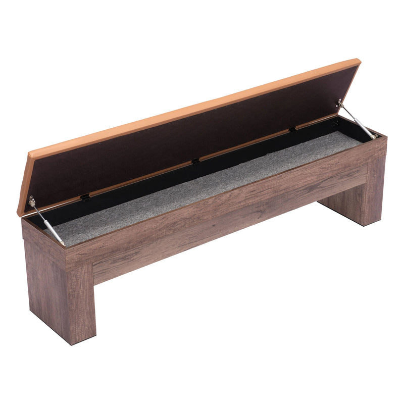 Bonkers Storage Bench Brown Bedroom Benches LOOMLAN By Zuo Modern