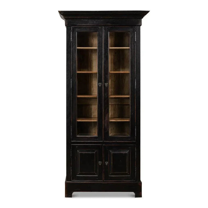 Bookcase Display Curion Glass Doors Ebony - LOOMLAN - Sarreid - Bookcases