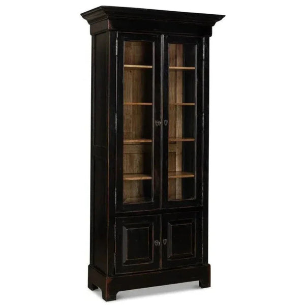 Bookcase Display Curion Glass Doors Ebony - LOOMLAN - Sarreid - Bookcases