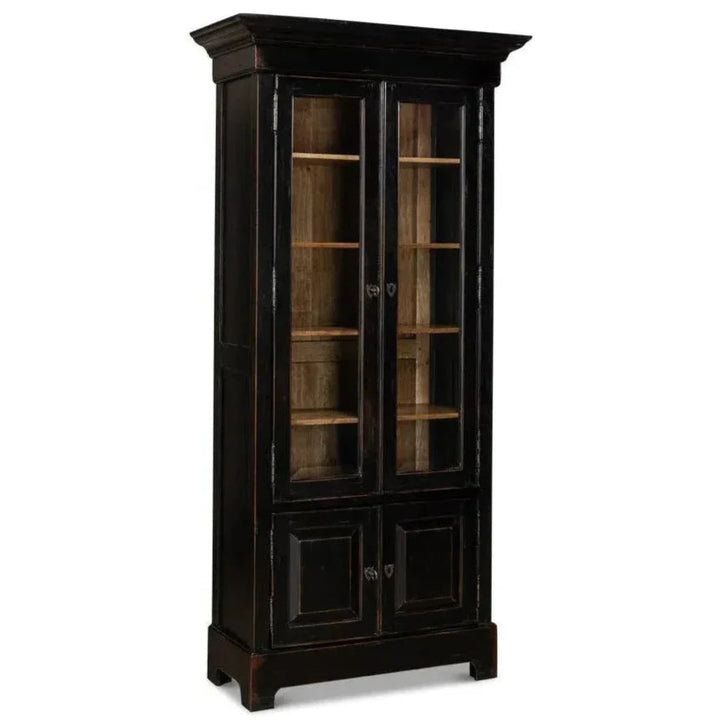 Bookcase Display Curion Glass Doors Ebony - LOOMLAN - Sarreid - Bookcases