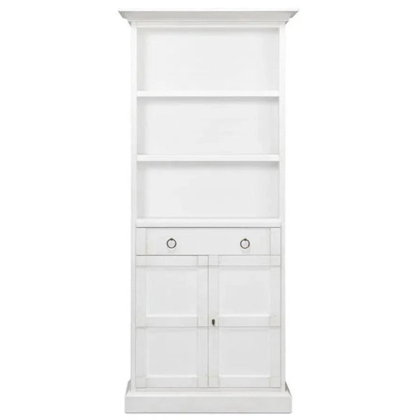 Bookcase With Doors and Drawer Cortina White - LOOMLAN - Sarreid - Bookcases