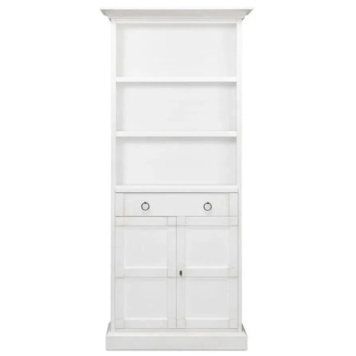 Bookcase With Doors and Drawer Cortina White - LOOMLAN - Sarreid - Bookcases