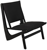 Boomerang Wood Black Armless Chair-Club Chairs-Noir-LOOMLAN