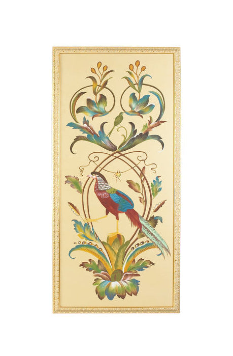 Borghese Bird Pnl Hand Painted Artwork-Artwork-Chelsea House-Panel B-LOOMLAN