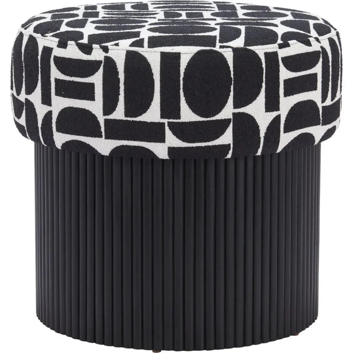 Boto Black and White Storage Ottoman - LOOMLAN - Zuo Modern - Ottomans