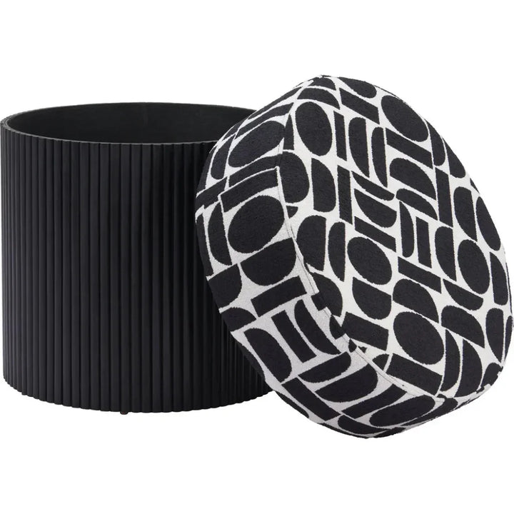 Boto Black and White Storage Ottoman - LOOMLAN - Zuo Modern - Ottomans