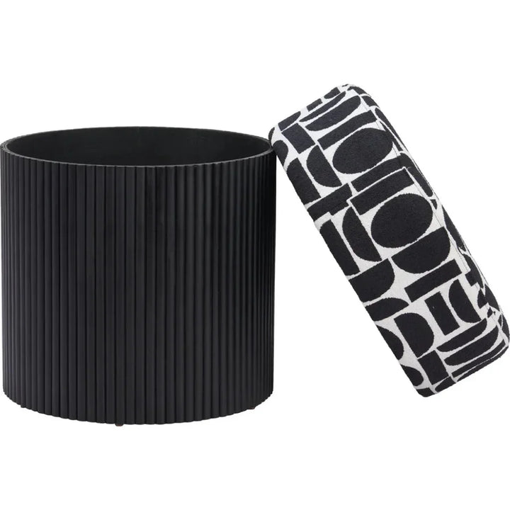 Boto Black and White Storage Ottoman - LOOMLAN - Zuo Modern - Ottomans