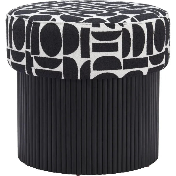 Boto Black and White Storage Ottoman - LOOMLAN - Zuo Modern - Ottomans