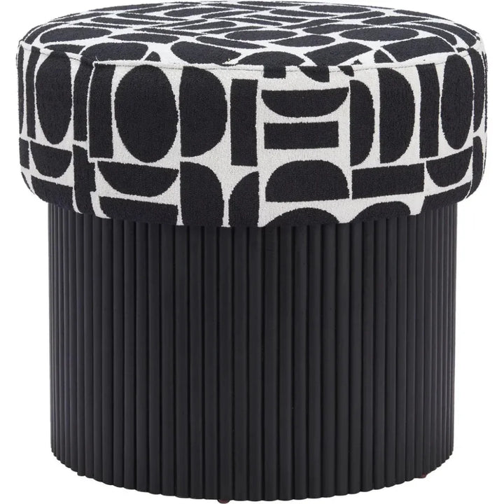 Boto Black and White Storage Ottoman - LOOMLAN - Zuo Modern - Ottomans