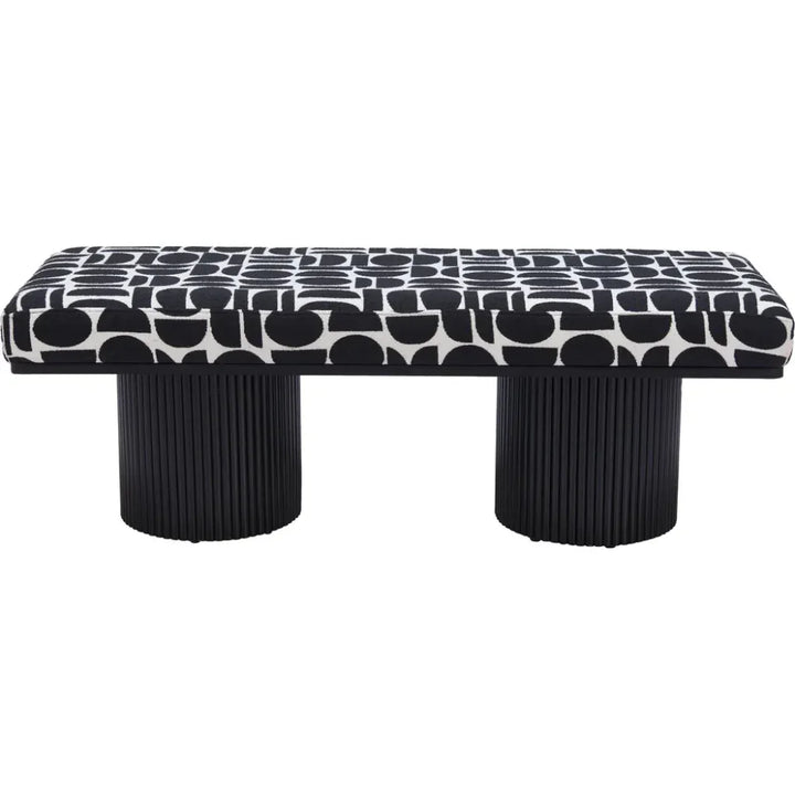 Botoia Wood Black Bench with Plush Fabric - LOOMLAN - Zuo Modern - Bedroom Benches