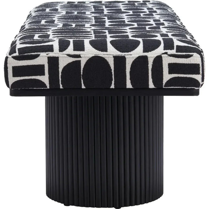 Botoia Wood Black Bench with Plush Fabric - LOOMLAN - Zuo Modern - Bedroom Benches