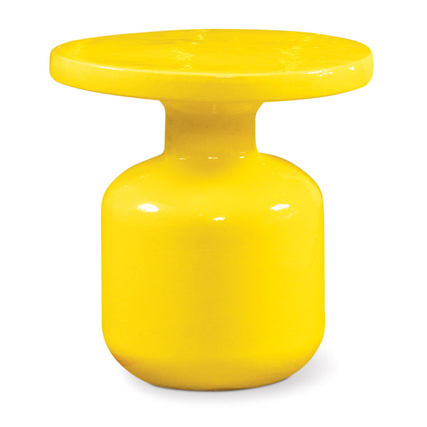 Bottle Accent Table - Mustard Yellow Outdoor End Table-Outdoor Side Tables-Seasonal Living-LOOMLAN