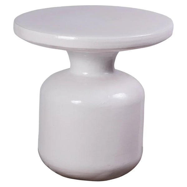 Bottle Ceramic Round Patio Accent Table - LOOMLAN - Seasonal Living - Outdoor Side Tables