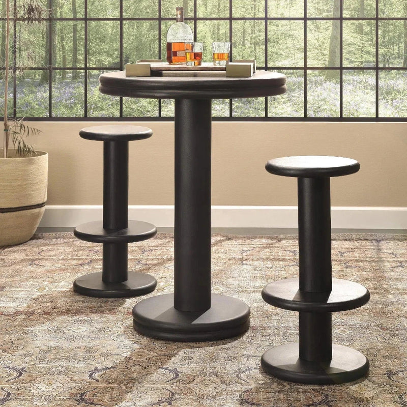 Bourbon Wooden Round Bar Table