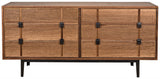 Bourgeois Wood and Steel Sideboard-Sideboards-Noir-LOOMLAN