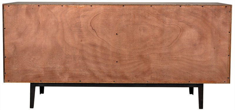 Bourgeois Wood and Steel Sideboard-Sideboards-Noir-LOOMLAN