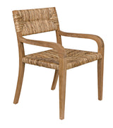 Bowie Teak Wood Arm Chair-Club Chairs-Noir-LOOMLAN