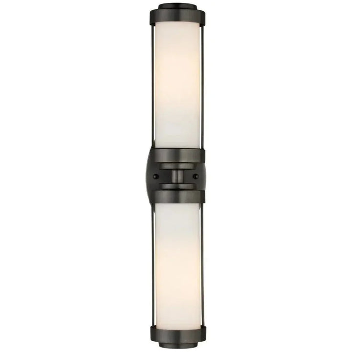 Bowland Metal & Glass Black Bath Wall Sconce - LOOMLAN - Currey & Co - Wall Sconces