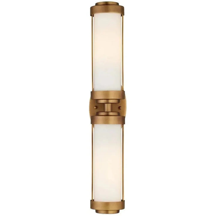 Bowland Metal & Glass Gold Bath Wall Sconce - LOOMLAN - Currey & Co - Wall Sconces