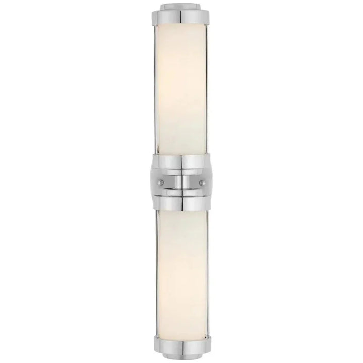 Bowland Metal & Glass Silver Bath Wall Sconce - LOOMLAN - Currey & Co - Wall Sconces