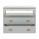 Bradley 2 Drawers Gray Nightstand Pull Out Tray