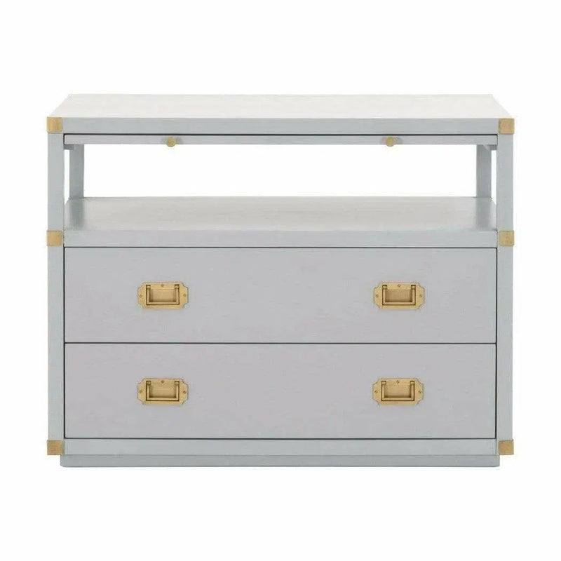 Bradley 2 Drawers Gray Nightstand Pull Out Tray