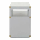 Bradley 2 Drawers Gray Nightstand Pull Out Tray