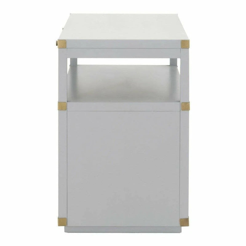 Bradley 2 Drawers Gray Nightstand With Pull Out Tray Nightstands LOOMLAN By Essentials For Living