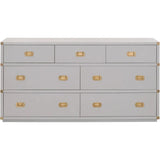 Bradley Wood Gray 7-Drawer Double Dresser