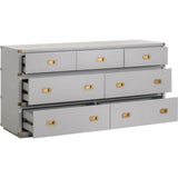 Bradley Wood Gray 7-Drawer Double Dresser