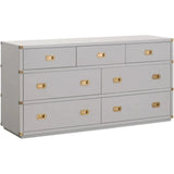 Bradley Wood Gray 7-Drawer Double Dresser