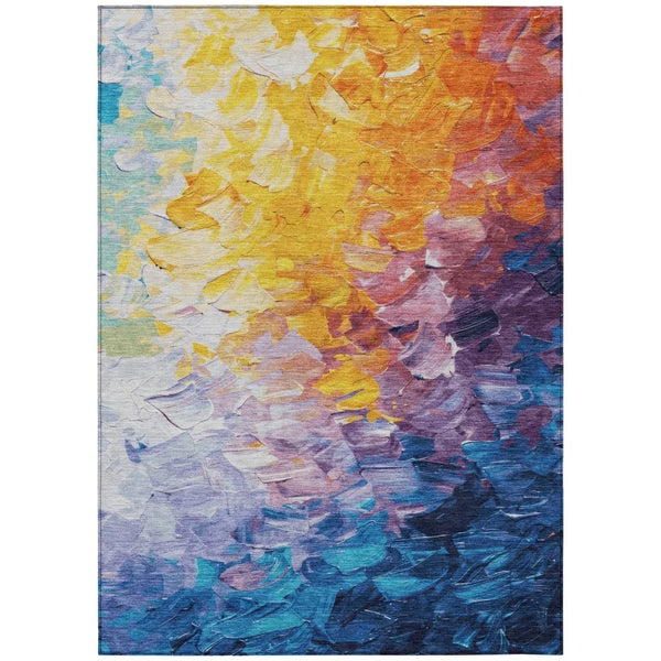 Braearis Gold Washable Indoor - Outdoor Rug - LOOMLAN - LOOMLAN Rugs - Outdoor Rugs