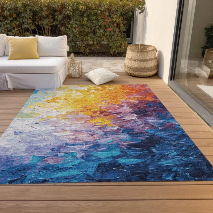Braearis Gold Washable Indoor - Outdoor Rug - LOOMLAN - LOOMLAN Rugs - Outdoor Rugs