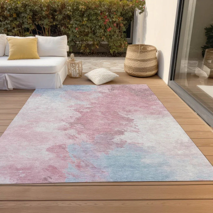 Braeas Pink Washable Indoor - Outdoor Rug - LOOMLAN - LOOMLAN Rugs - Outdoor Rugs
