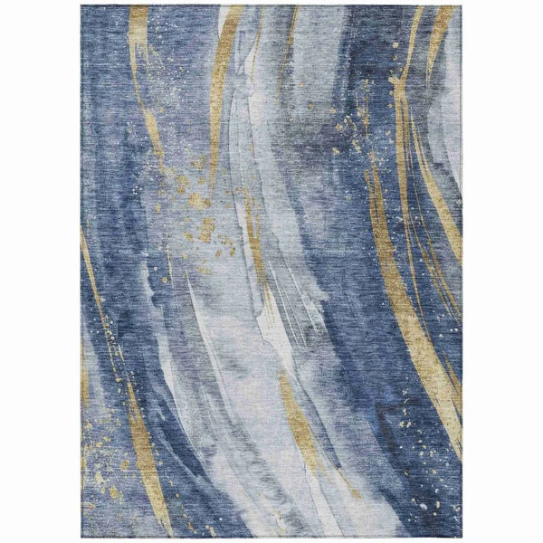 Braeon Blue Washable Indoor - Outdoor Rug - LOOMLAN - LOOMLAN Rugs - Outdoor Rugs