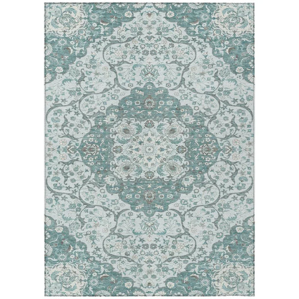 Braeor Teal Washable Indoor - Outdoor Rug - LOOMLAN - LOOMLAN Rugs - Outdoor Rugs