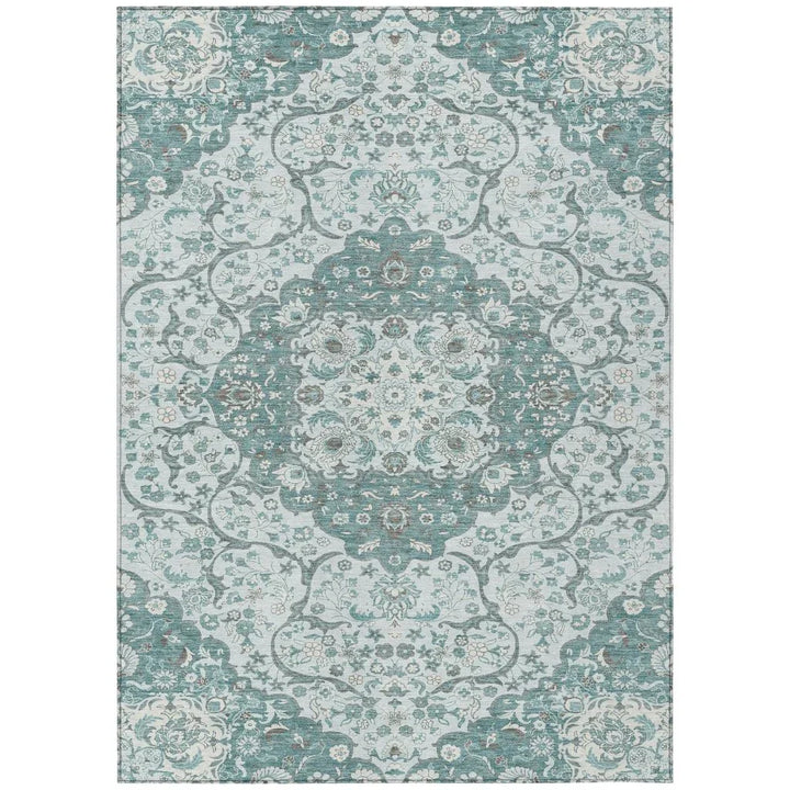 Braeor Teal Washable Indoor - Outdoor Rug - LOOMLAN - LOOMLAN Rugs - Outdoor Rugs