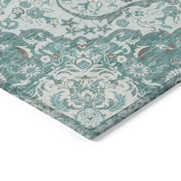 Braeor Teal Washable Indoor - Outdoor Rug - LOOMLAN - LOOMLAN Rugs - Outdoor Rugs