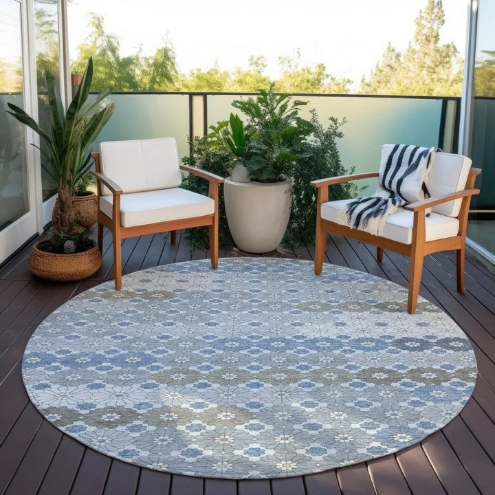 Braeyn Blue Washable Indoor - Outdoor Rug - LOOMLAN - LOOMLAN Rugs - Outdoor Rugs