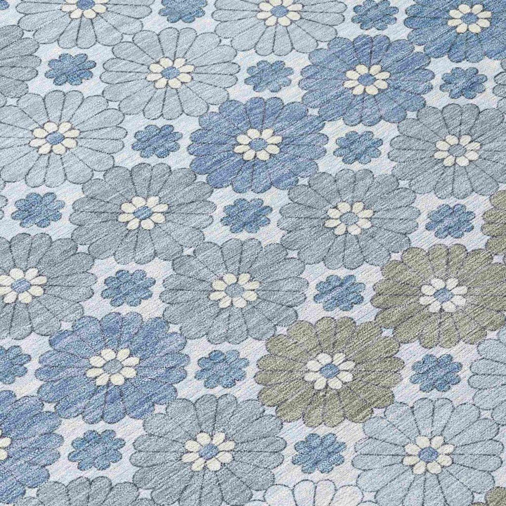 Braeyn Blue Washable Indoor - Outdoor Rug - LOOMLAN - LOOMLAN Rugs - Outdoor Rugs