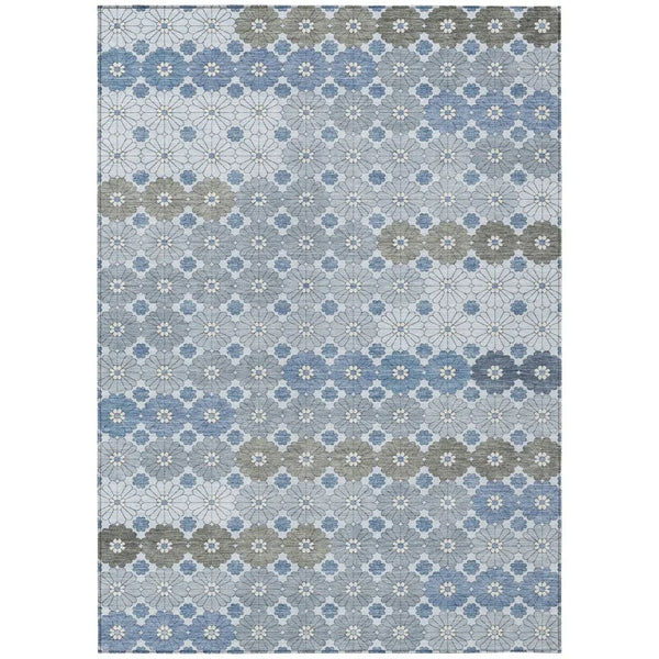 Braeyn Blue Washable Indoor - Outdoor Rug - LOOMLAN - LOOMLAN Rugs - Outdoor Rugs
