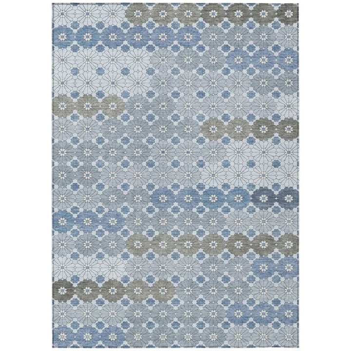 Braeyn Blue Washable Indoor - Outdoor Rug - LOOMLAN - LOOMLAN Rugs - Outdoor Rugs