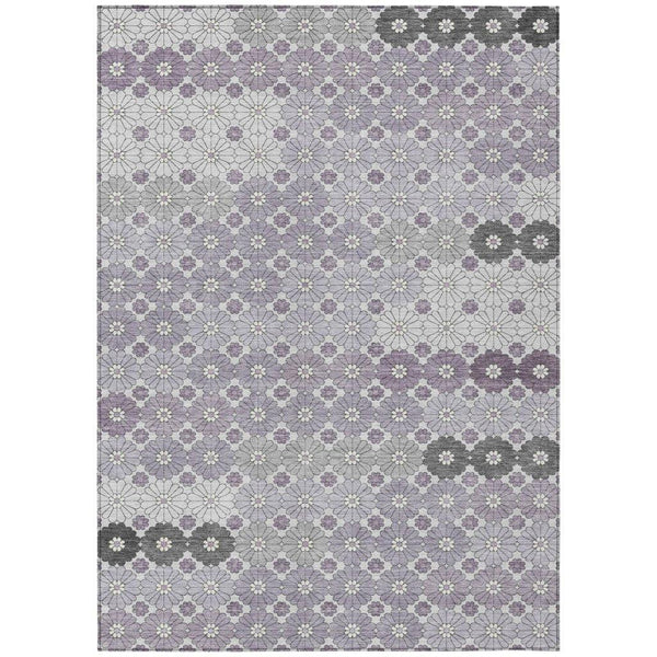 Braeyn Purple Washable Indoor - Outdoor Rug - LOOMLAN - LOOMLAN Rugs - Outdoor Rugs