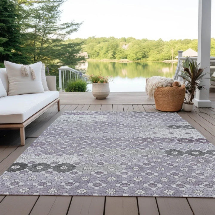 Braeyn Purple Washable Indoor - Outdoor Rug - LOOMLAN - LOOMLAN Rugs - Outdoor Rugs