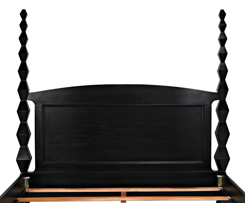 Brancusi Eastern King Bed Frame-Beds-Noir-LOOMLAN
