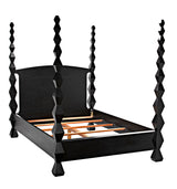 Brancusi Queen Bed Frame Black-Beds-Noir-LOOMLAN