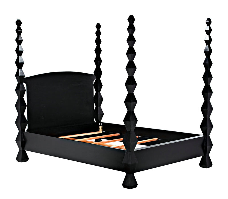 Brancusi Queen Bed Frame Black-Beds-Noir-LOOMLAN