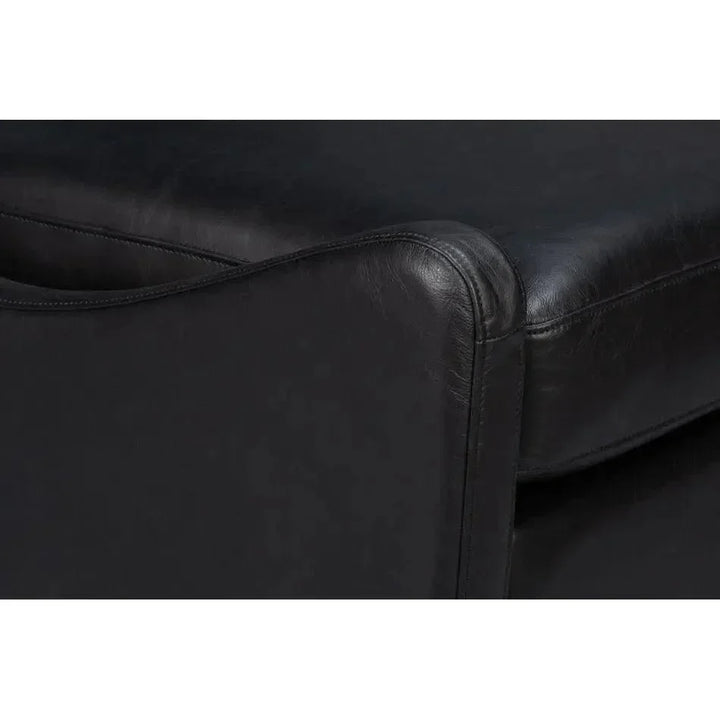 Brandy Leather Black Armless Accent Chair - LOOMLAN - Sarreid - Accent Chairs