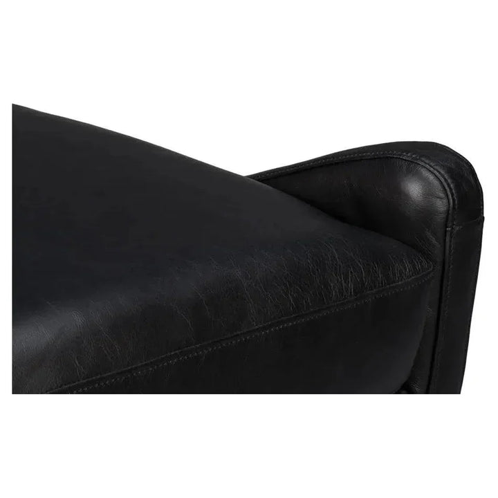 Brandy Leather Black Armless Accent Chair - LOOMLAN - Sarreid - Accent Chairs