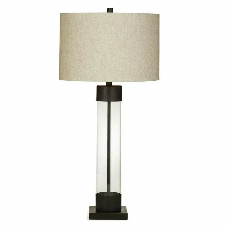 Brannan 33" Tall Glass Gold Table Lamp - LOOMLAN - Bassett Mirror - Table Lamps